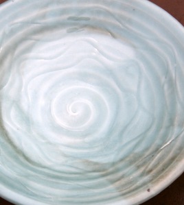 detail of celedon bowl